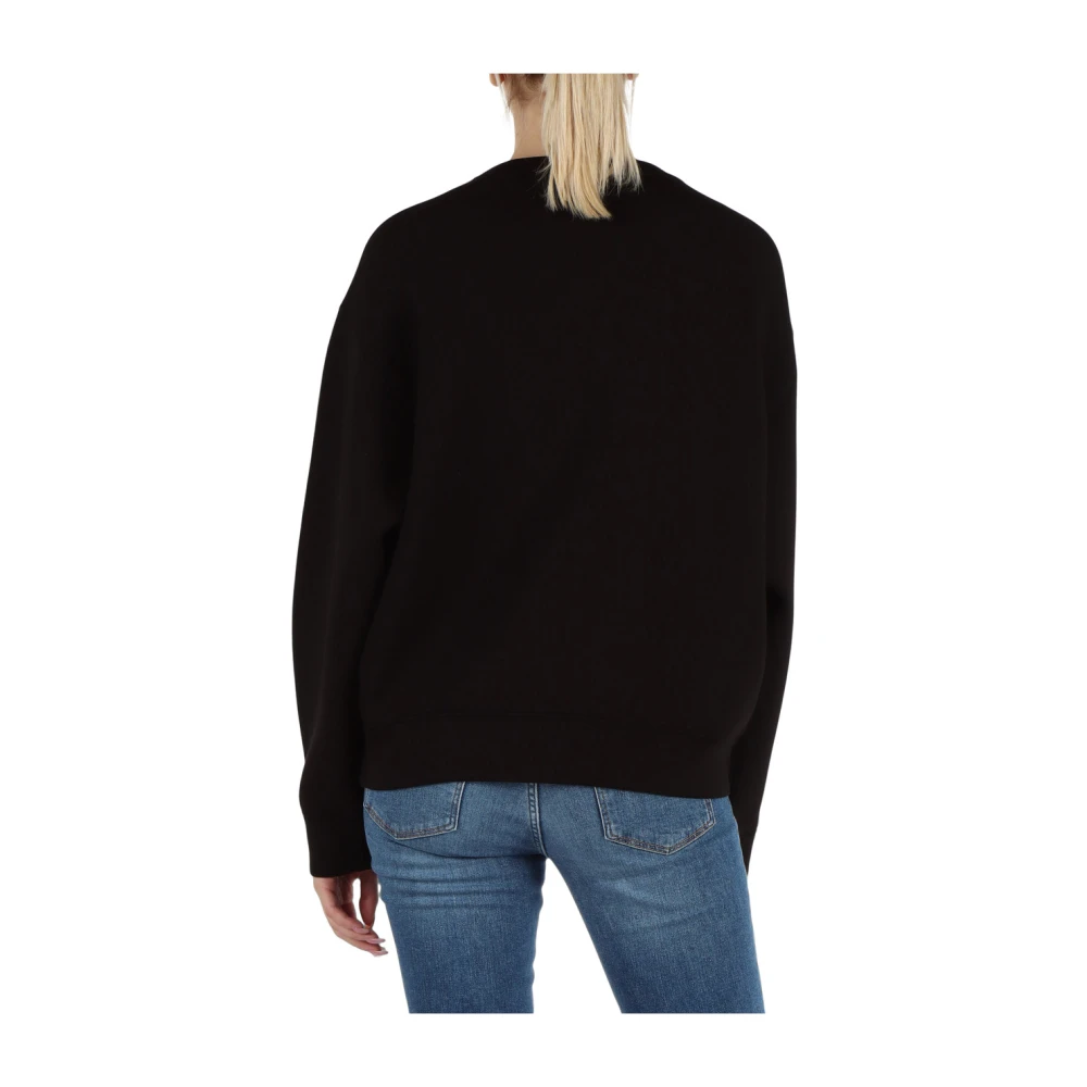 Guess Stijlvolle Viscose Blend Sweatshirt met Strass Logo Black Dames