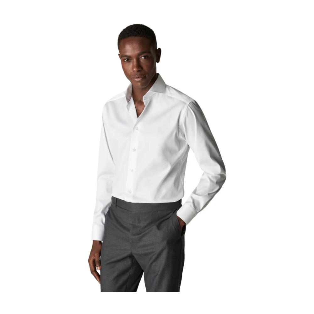 Eton Witte Signature Twill Overhemd Extreme Cut Away White Heren