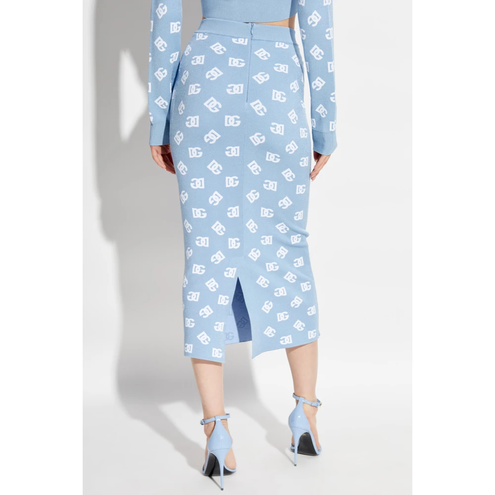 Dolce & Gabbana Rok met monogram Blue Dames