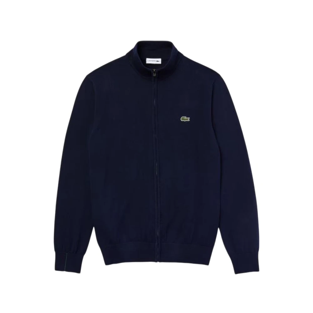 Lacoste Men's Blue Cardigans, 3XL, High-Neck Zip Jumper