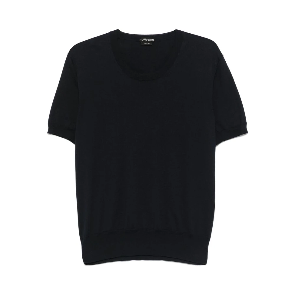 Tom Ford Navy Blue Crew Neck Sweater Blue Heren