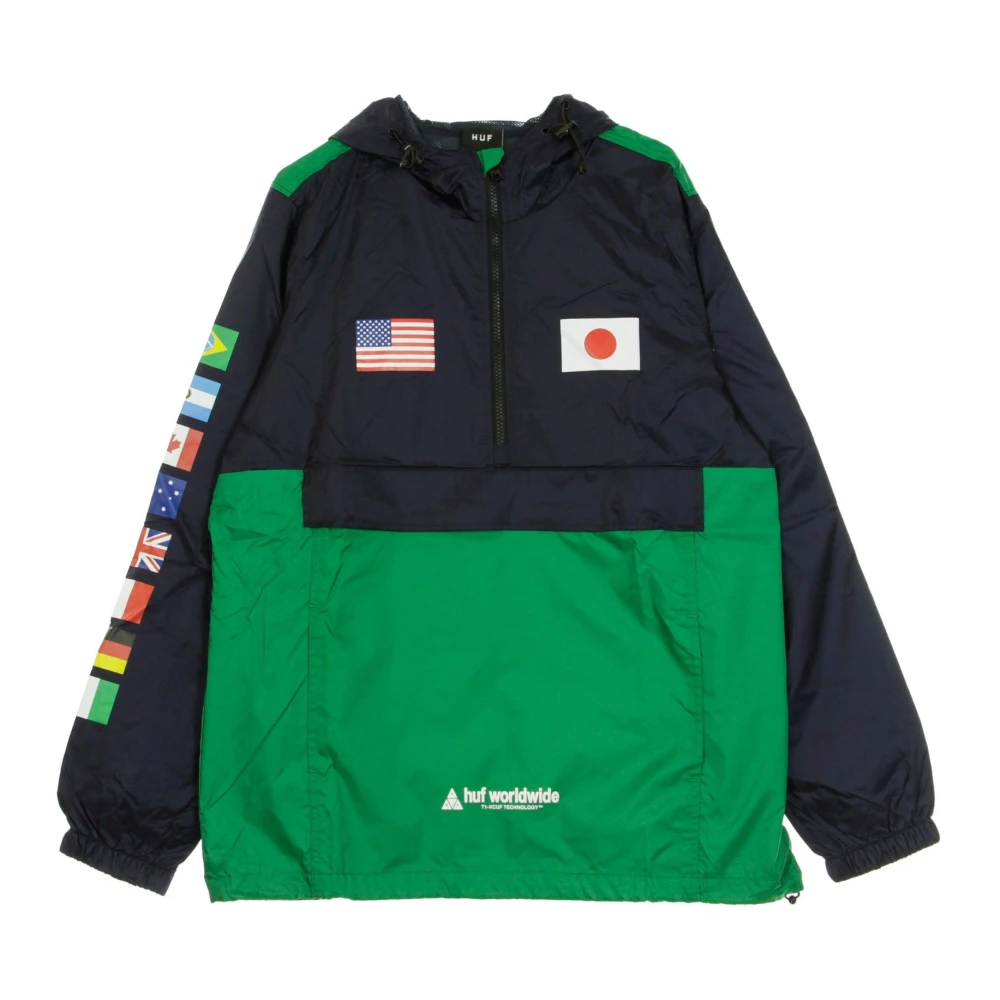 HUF Flags Anorak Jas Marineblauw Multicolor Heren