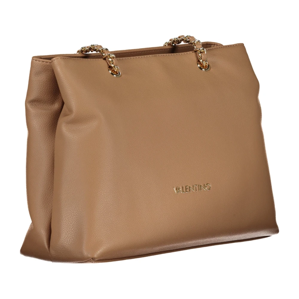 Valentino by Mario Valentino Beige Schoudertas met Ketting en Ritssluiting Beige Dames