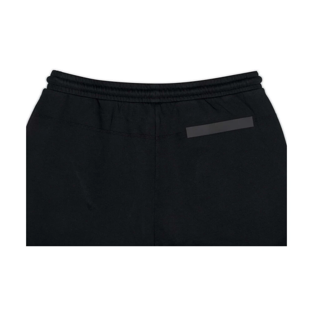 Munich Slim Fit Katoenen Sweatpants met Geribbelde Boorden Black Heren