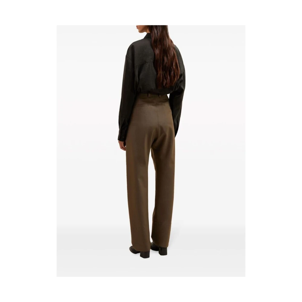 Lemaire Straight Trousers Brown Dames