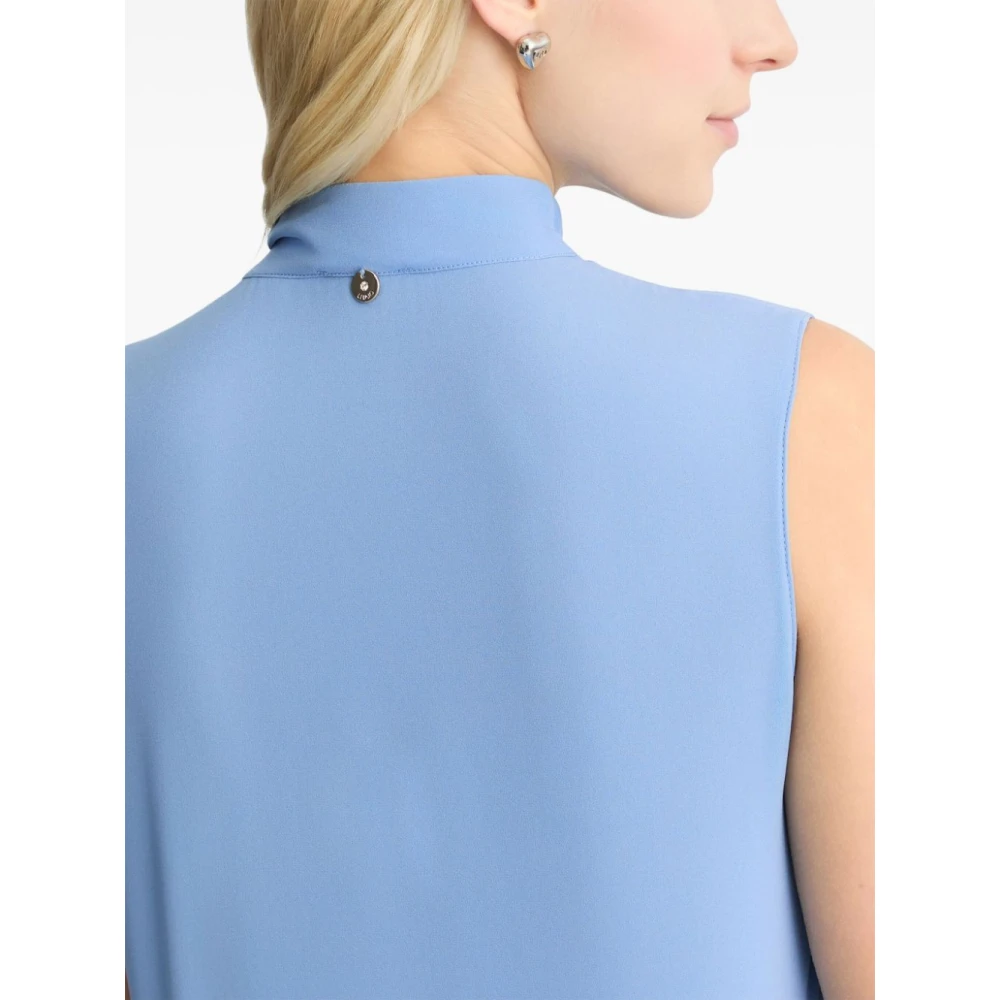 Liu Jo Blauwe Charme Hoge Hals Top Blue Dames