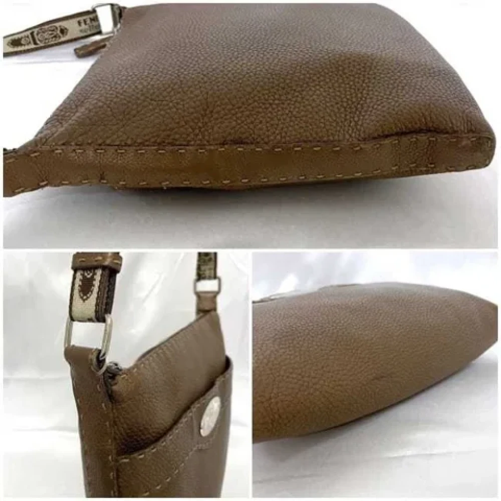 Fendi Vintage Pre-owned Leather shoulder-bags Brown Dames
