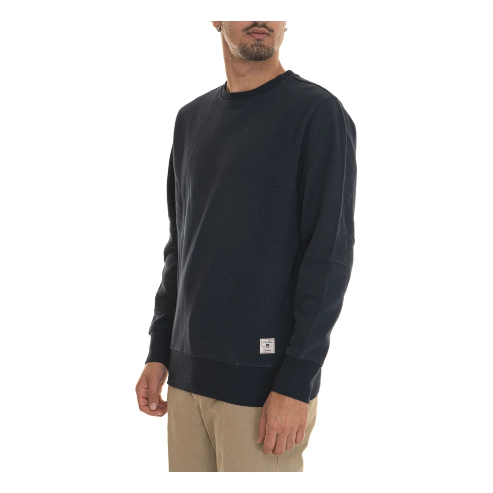 Gant Effen Crewneck Sweatshirt met Pluche Interieur Blue Heren