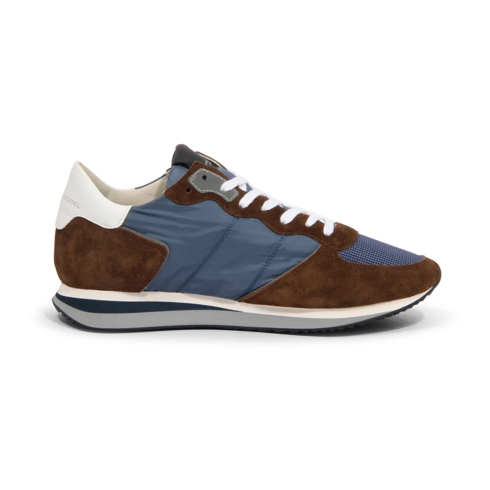Philippe Model Lage Top Bruine Sneakers Heren Schoenen Veelkleurig Multicolor