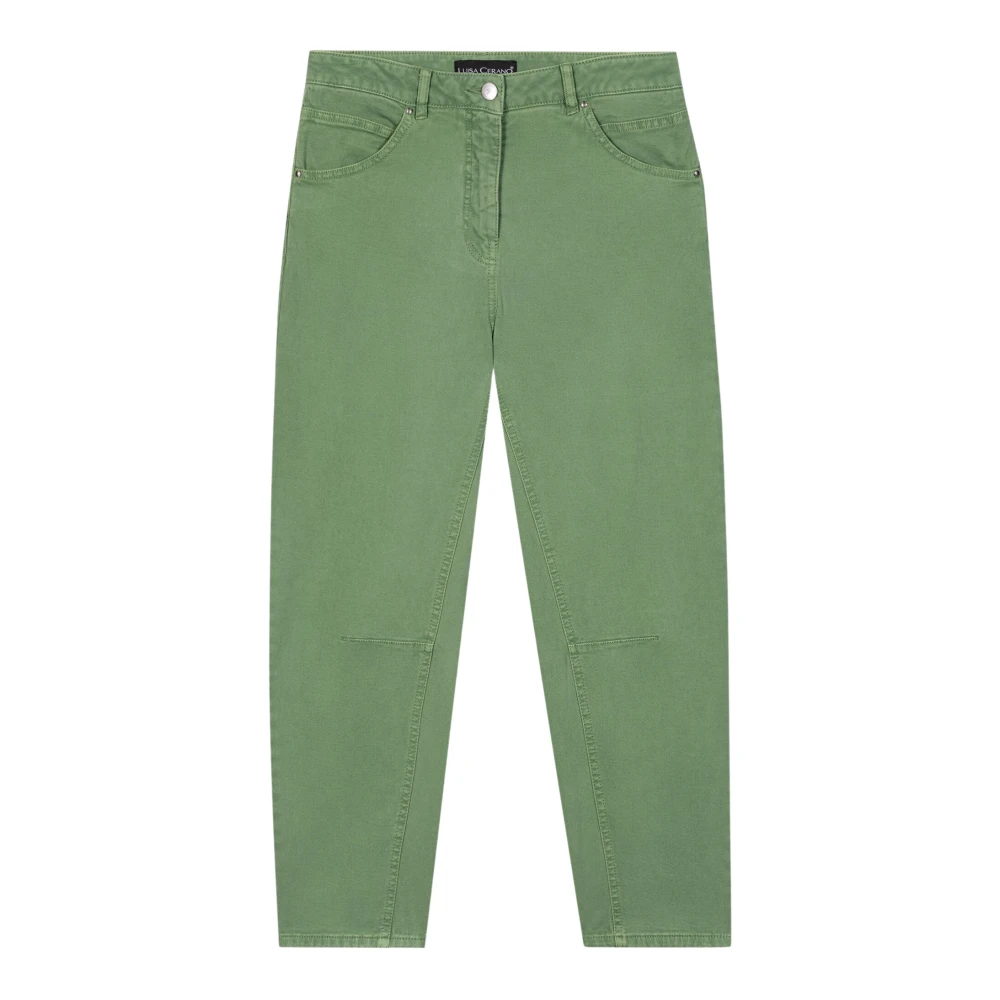 LUISA CERANO Authentieke Looseleg Denim Broek Green Dames