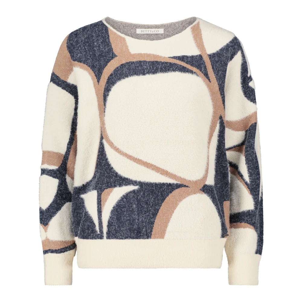 Betty & Co Gebreide trui met effectgaren Multicolor Dames