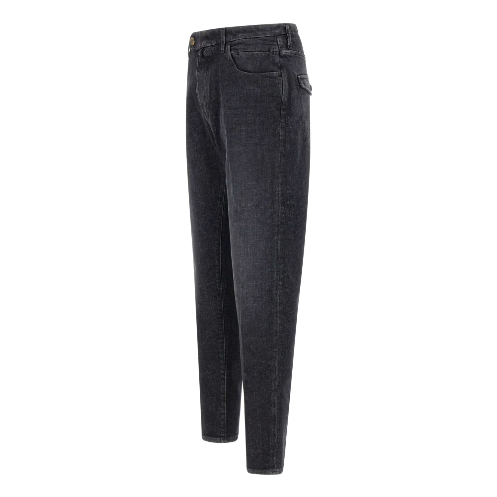 Incotex Zwarte Stretch Denim Slim Fit Jeans Black Heren
