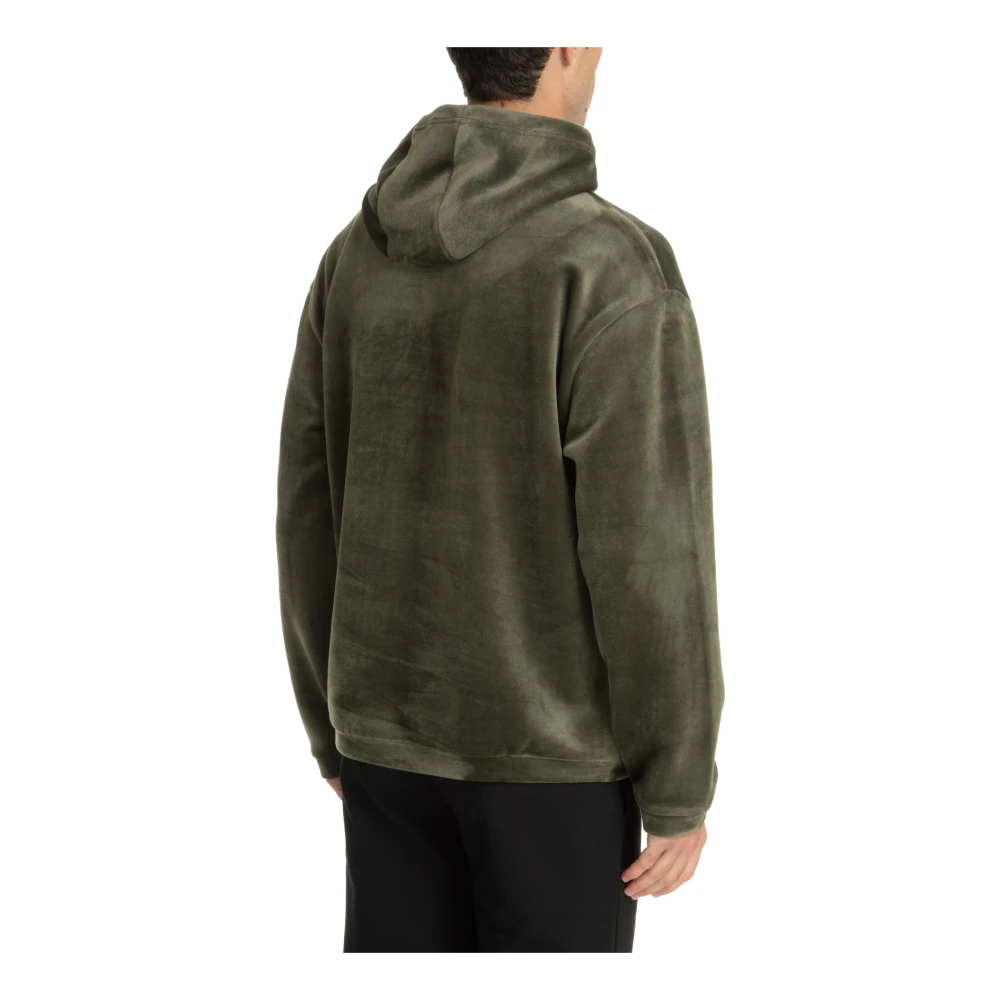 Emporio Armani EA7 Effen Logo Hoodie met Zakken Green Heren
