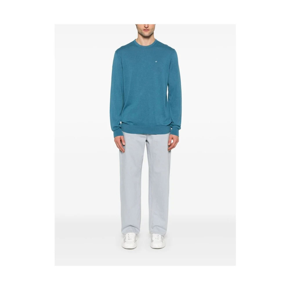 Calvin Klein Blauwe Crew Neck Sweater Blue Heren