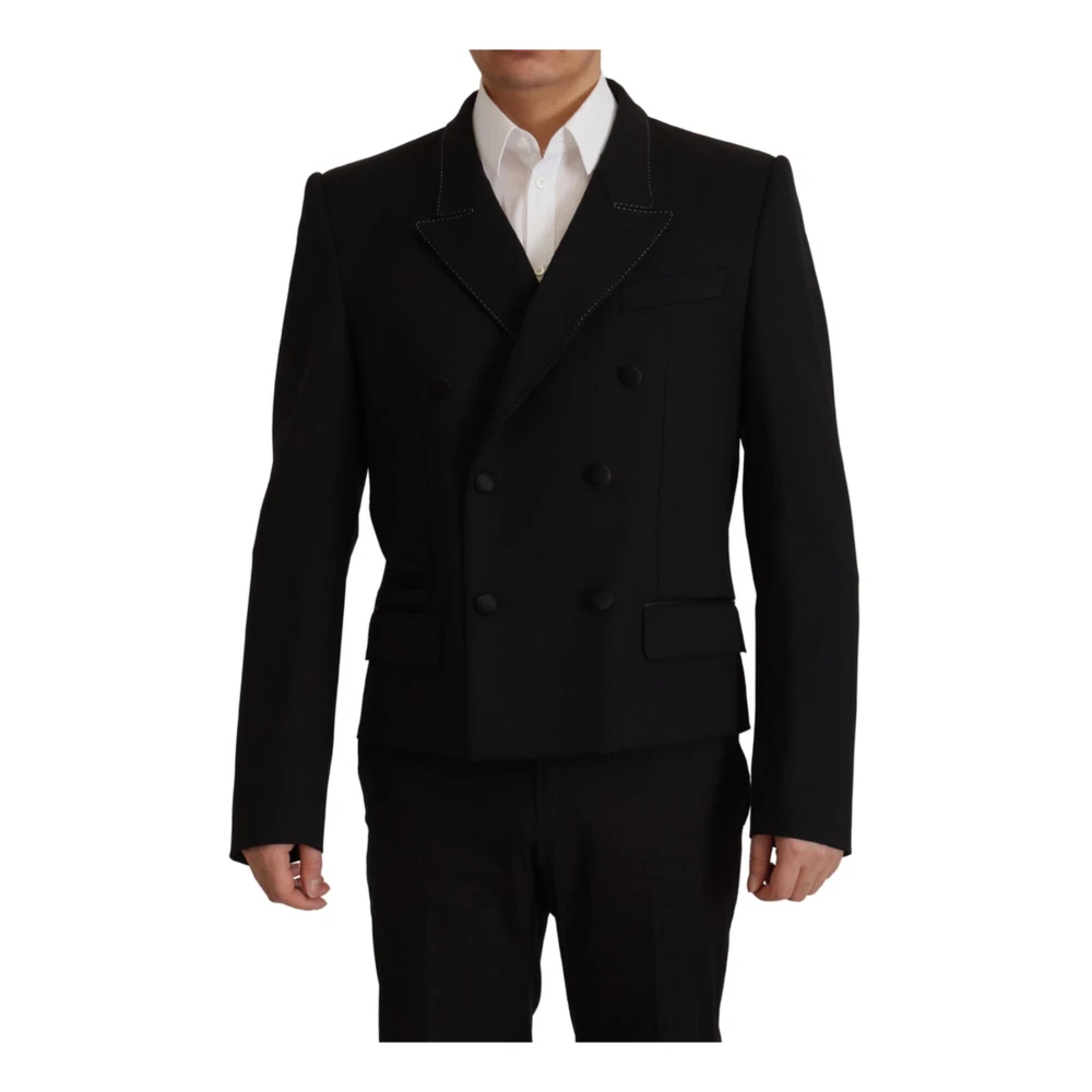 Dolce & Gabbana Men's Black Stunning Double Breasted Wool Blazer