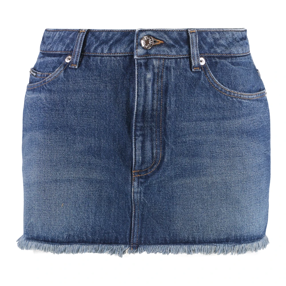 Dolce & Gabbana Denim Minirok met Metalen Rivetten Blue Dames