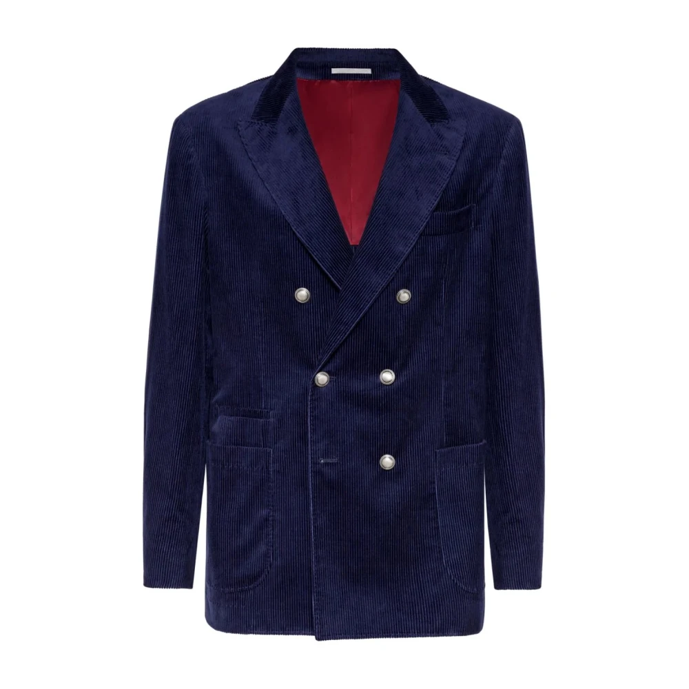 BRUNELLO CUCINELLI Blauwe Jas voor Mannen Aw24 Blue Heren