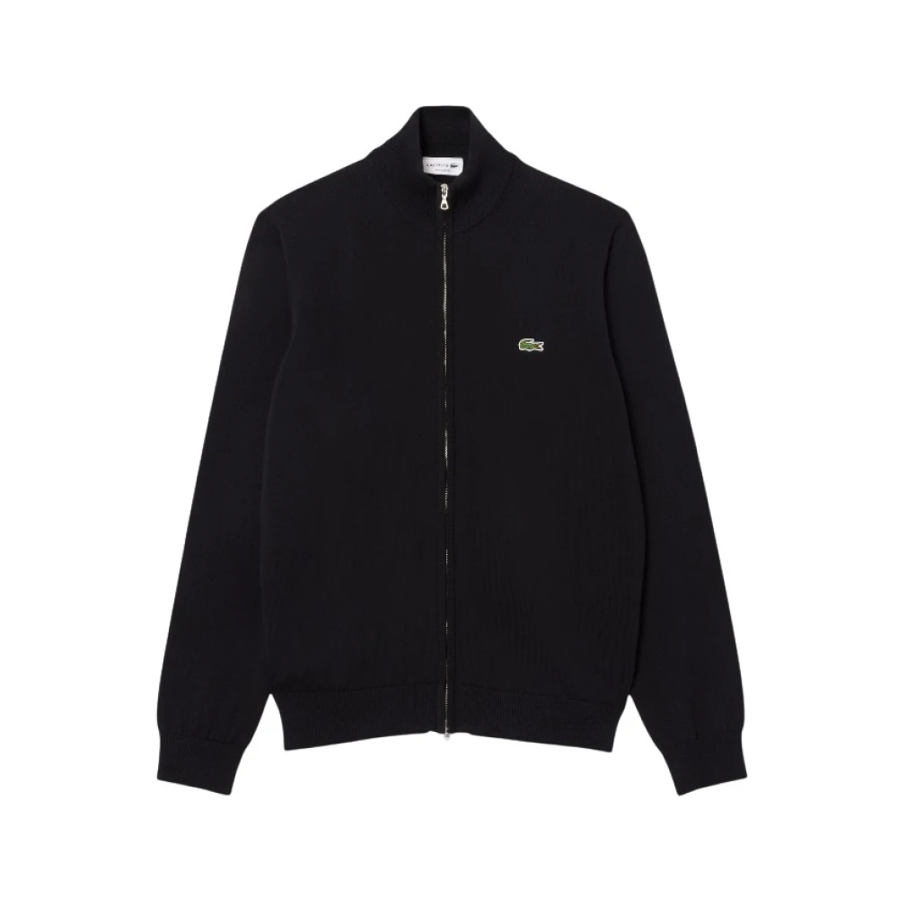 Lacoste Men's Black Zip Neck Jumper - Stylish And Sporty - Cardigans - Xl - Knitwear