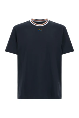 T-shirt med flerfärgade ränder och FF-logotyp