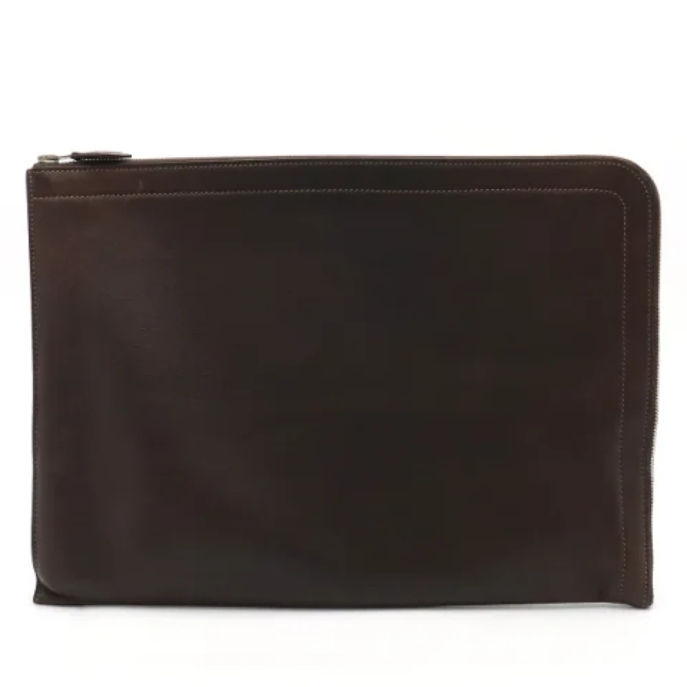 Hermès Vintage Pre-owned Leather clutches Brown Dames