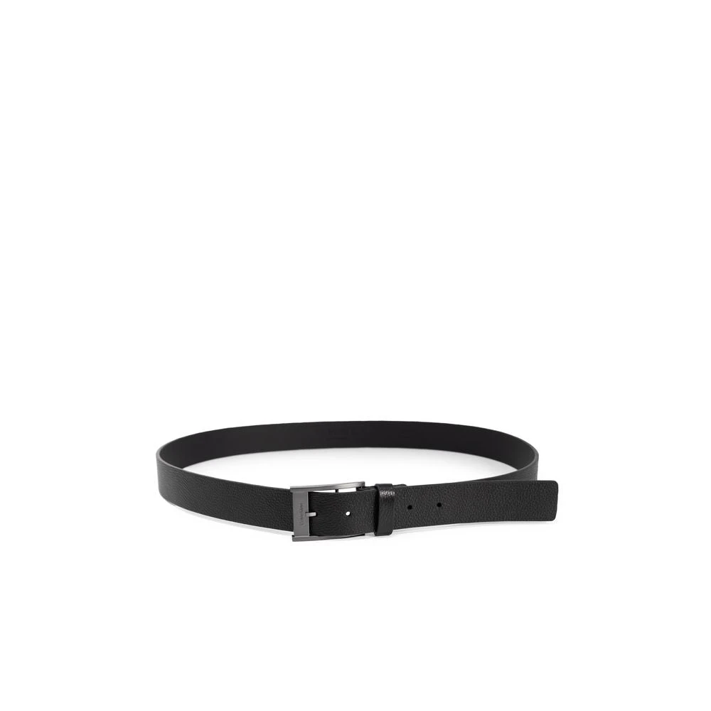 Calvin Klein Zwarte Leren Riem voor Mannen Black Heren