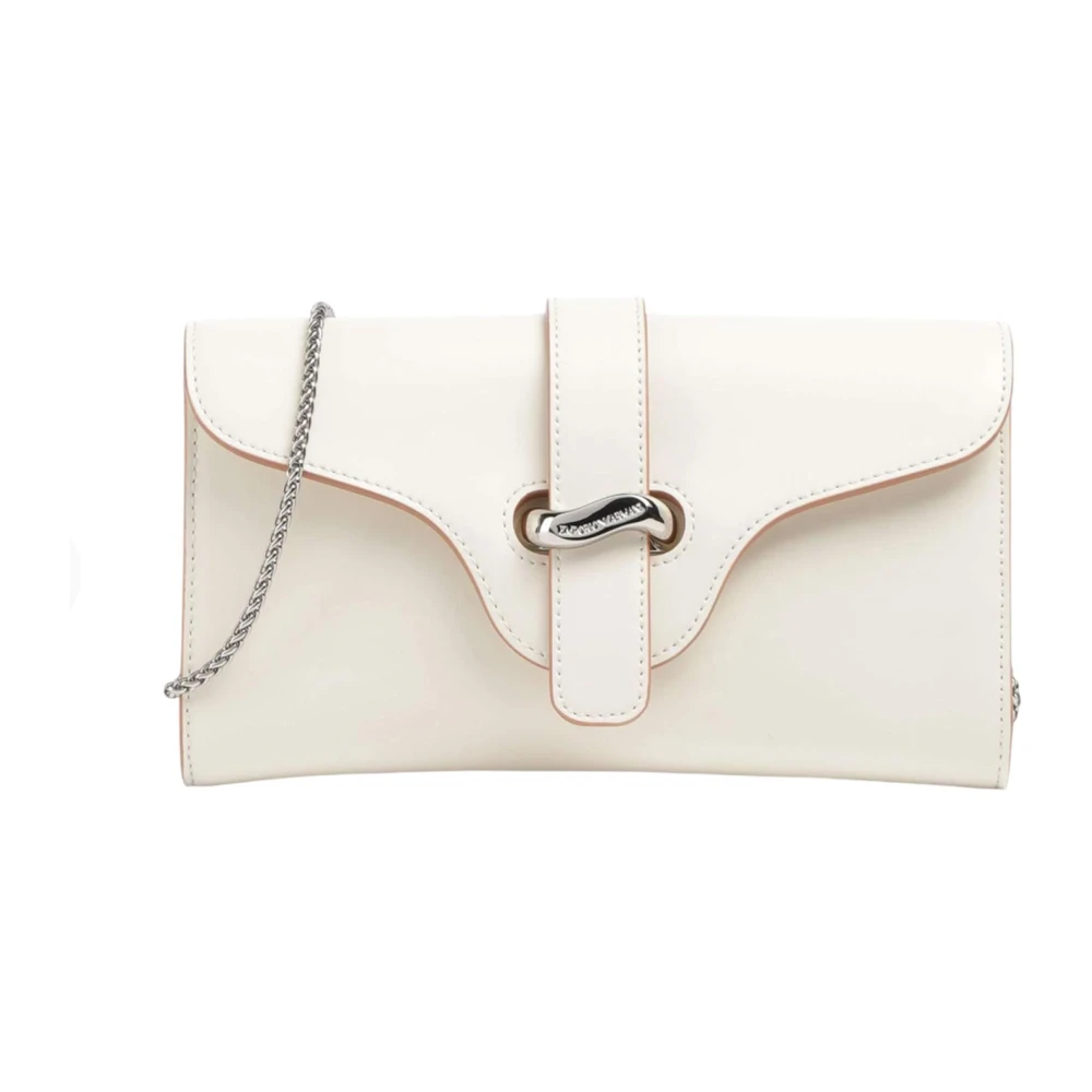 Emporio Armani Damen Weiß Glatte Ledertasche