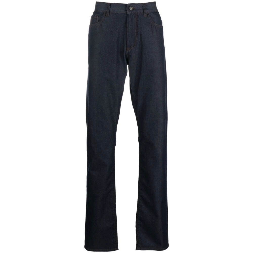 Canali Katoen kasjmier jeans met zakken Blue Heren