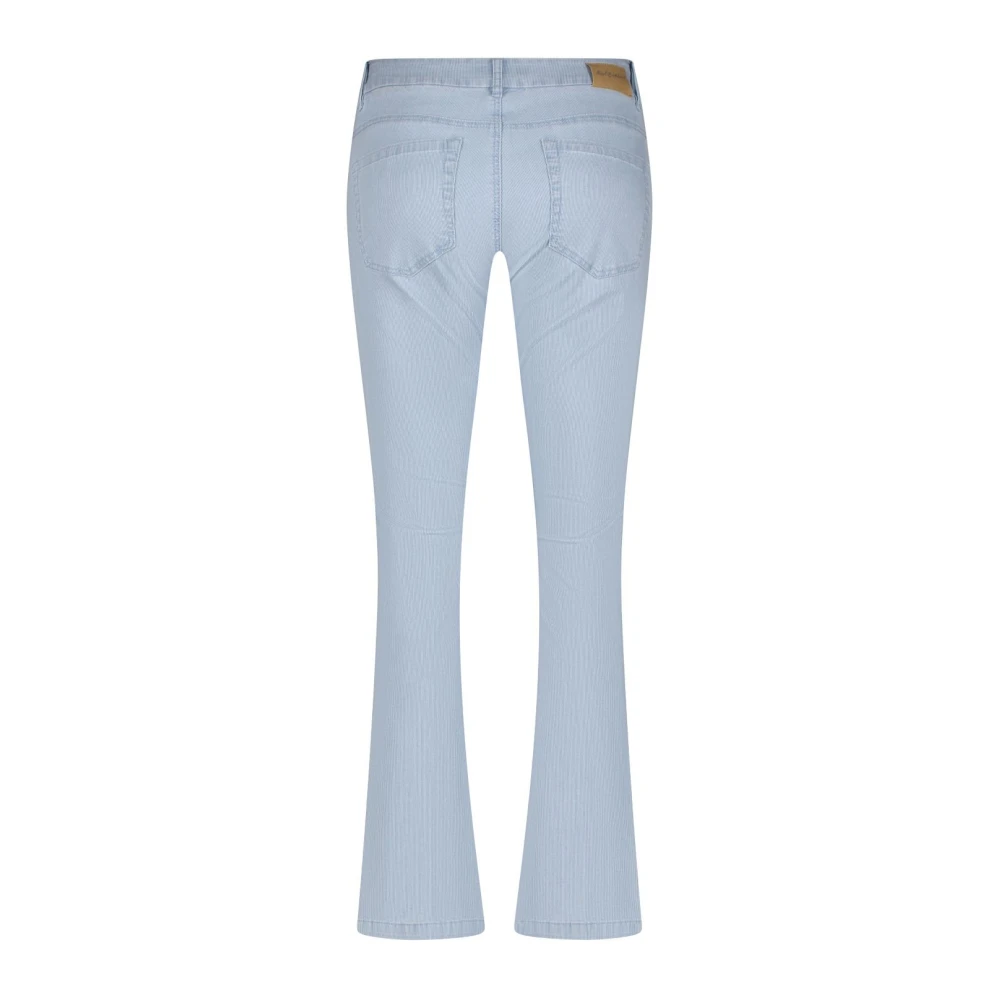 Red Button Gestreepte Flared Zomerbroek Blue Dames