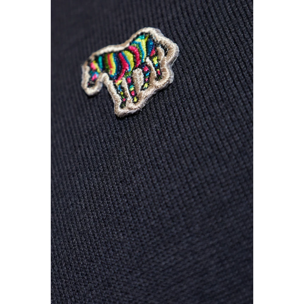 PS By Paul Smith Katoenen trui met logopatch Blue Heren