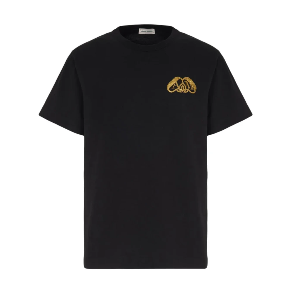 Alexander mcqueen Gouden Zegel Logo T-shirts en Polos Black Heren