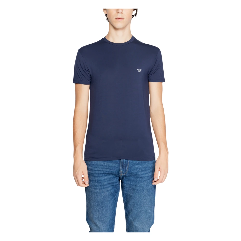 Emporio Armani Blauw Kortemouw T-shirt Blue Heren
