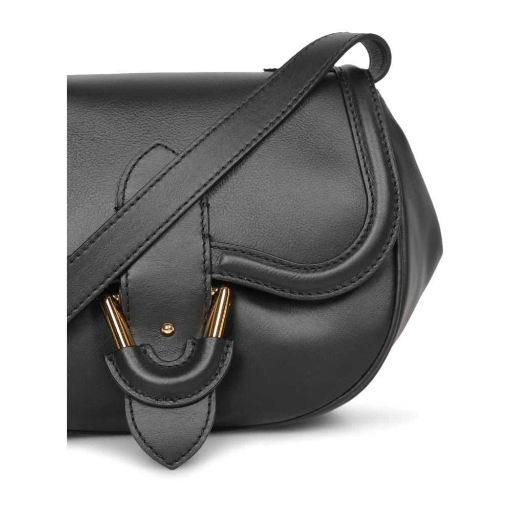 Oseree Elegante Leren Schoudertas Black Dames