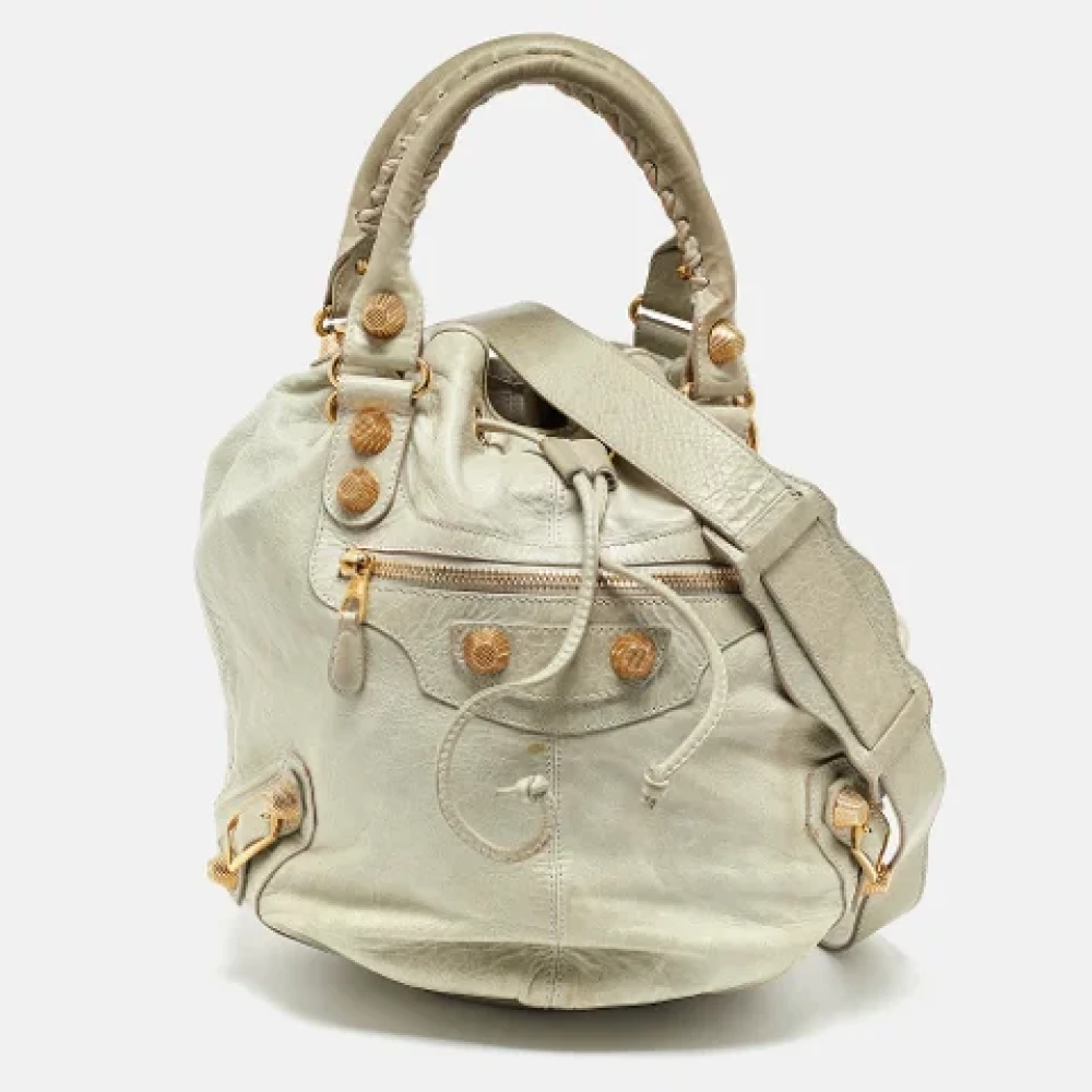 Balenciaga Vintage Pre-owned Leather handbags Gray Dames