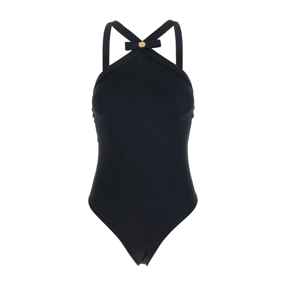 Versace Zwarte Medusa Head Badpak Tech Stof Black Dames