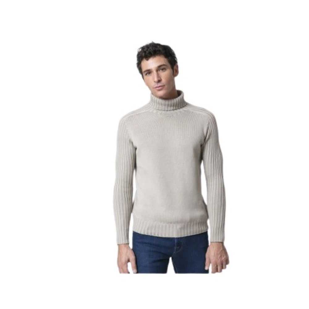 Gran Sasso Hombre Beige Suéter De Cuello Alto