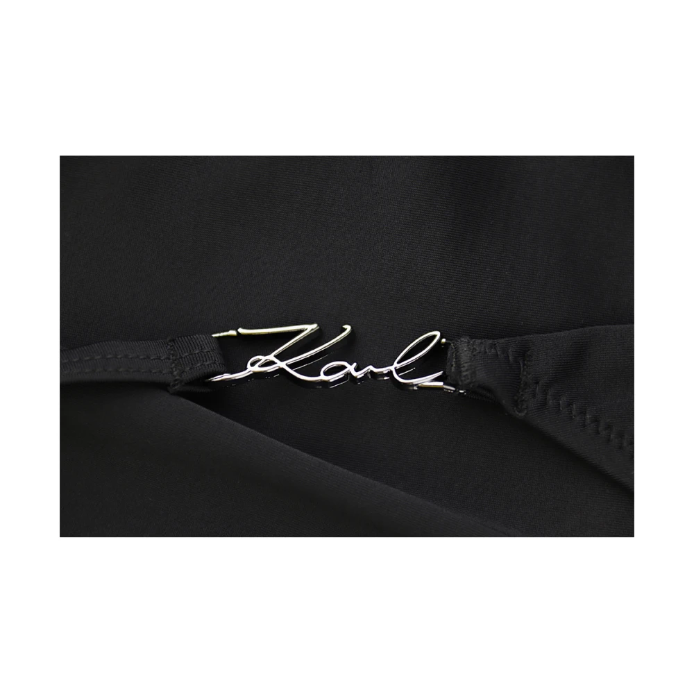 Karl Lagerfeld Handtekening Asymmetrische Badpak Black Dames