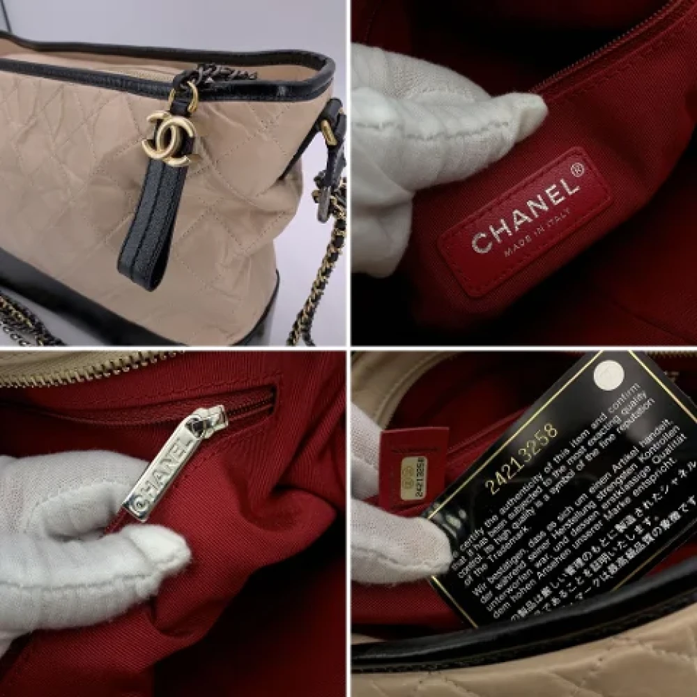 Chanel Vintage Pre-owned Leather chanel-bags Beige Dames