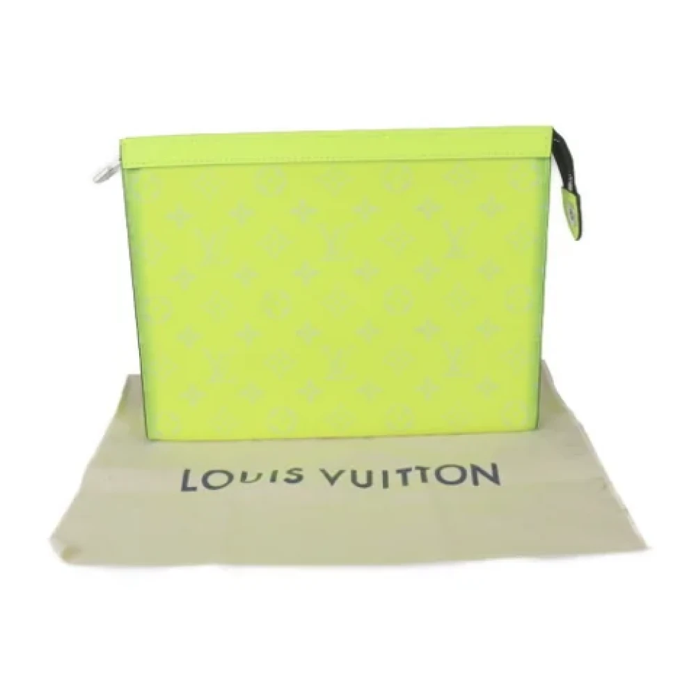 Louis Vuitton Vintage Pre-owned Leather clutches Yellow Heren