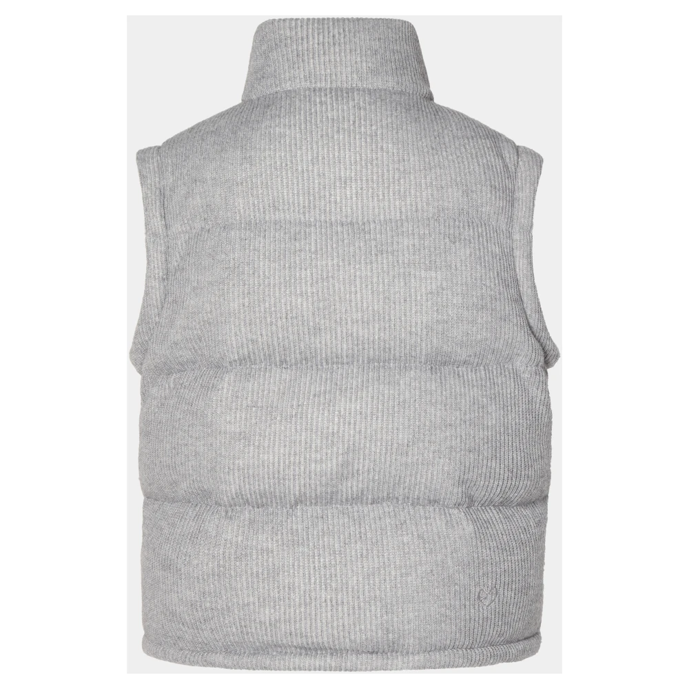 Cloeys Gebreid Pufferjack Vest Grijs Gray Dames
