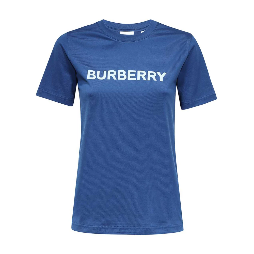 Burberry Blå T-shirt - Regular Fit - Passar för alla temperaturer - 96% bomull - 4% elastan Blue, Dam