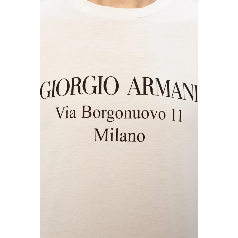 Giorgio Armani Logo T-shirt White Heren
