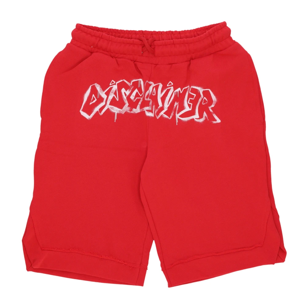 Disclaimer Logo Shorts Rood Wit Lichtgewicht Katoen Red Heren