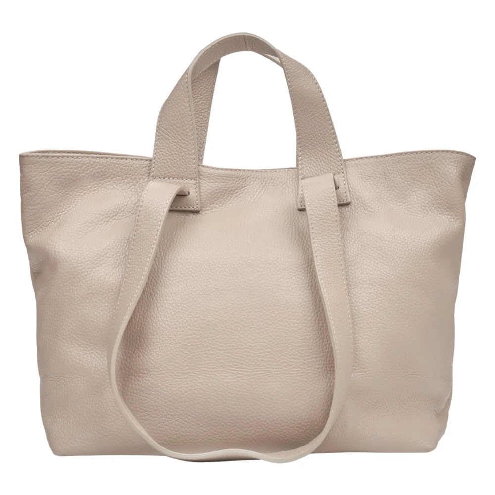 Estro Women's Beige Leather Handbag - Handbags - One Size - Bags