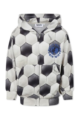 football-print-beige-hoodie