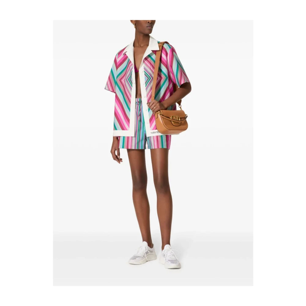 Valentino Garavani Geometrisch Patroon Korte Mouwen Shirt Multicolor Dames
