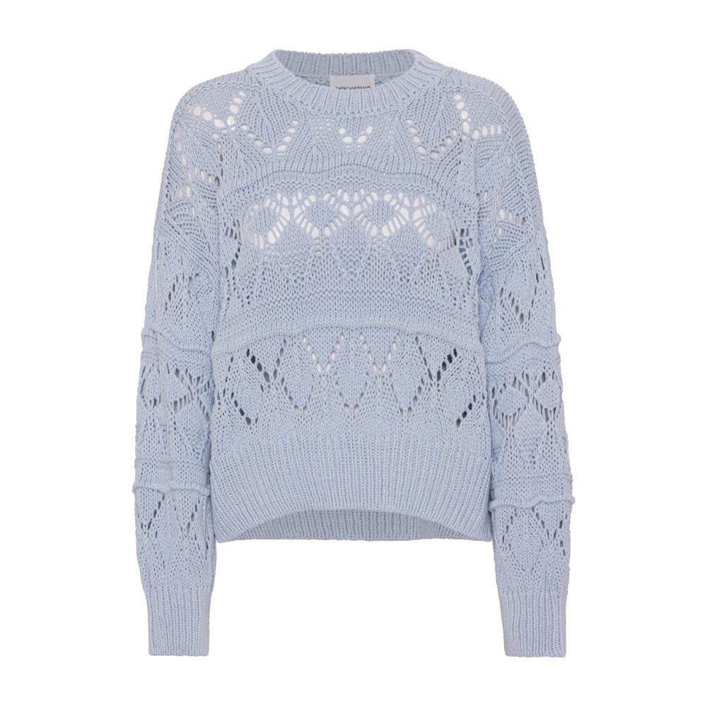 American Dreams Blauwe Katoenen Pullover met Origineel Patroon Blue Dames