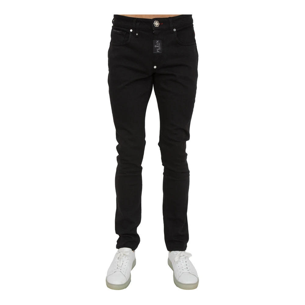 Philipp Plein Men's Black Slim Fit Cotton Jeans - Slim Fit Jeans - W34 - Jeans