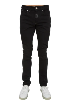 Svart Slim Fit Bomullsjeans