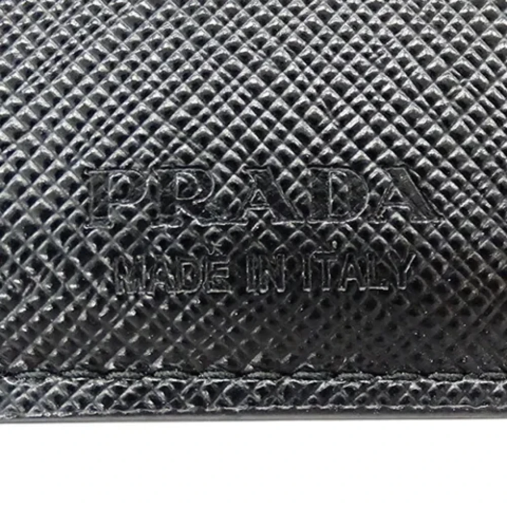 Prada Vintage Pre-owned Fabric wallets Black Heren