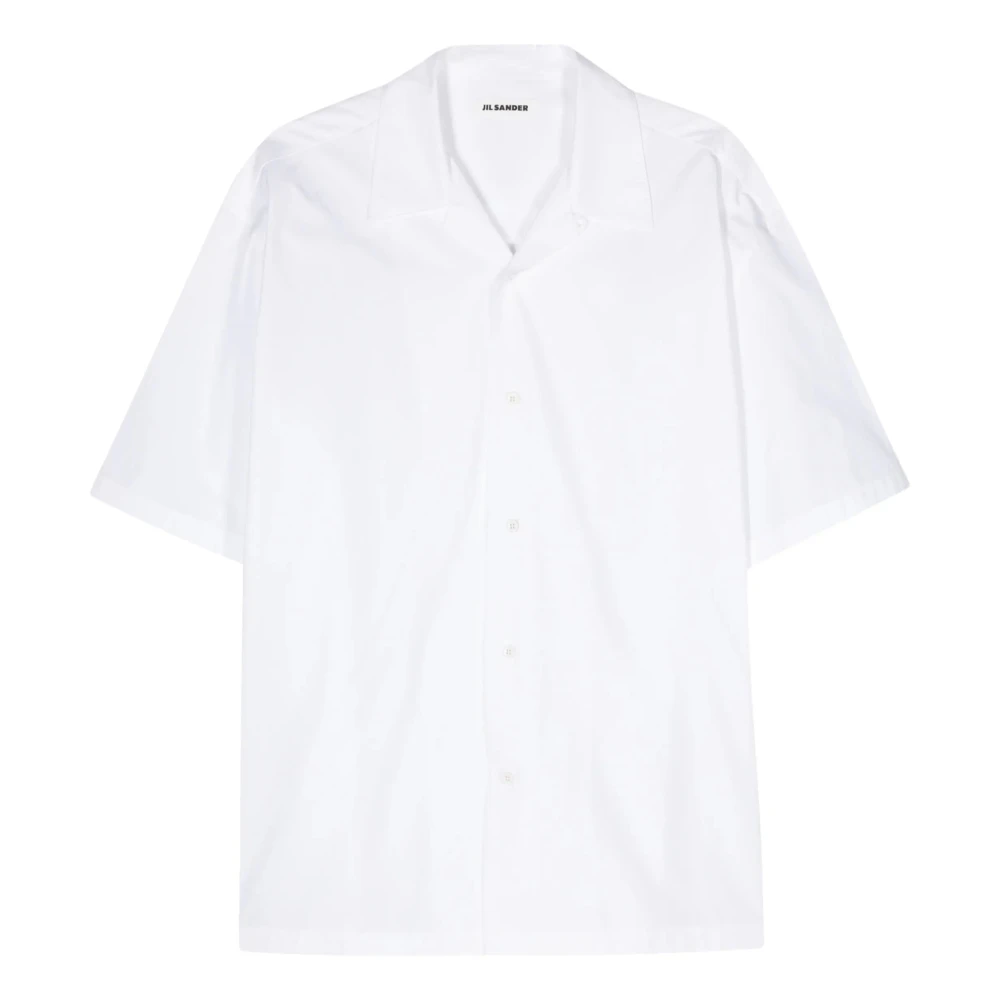 Jil Sander Witte Poplin Overhemd White Heren